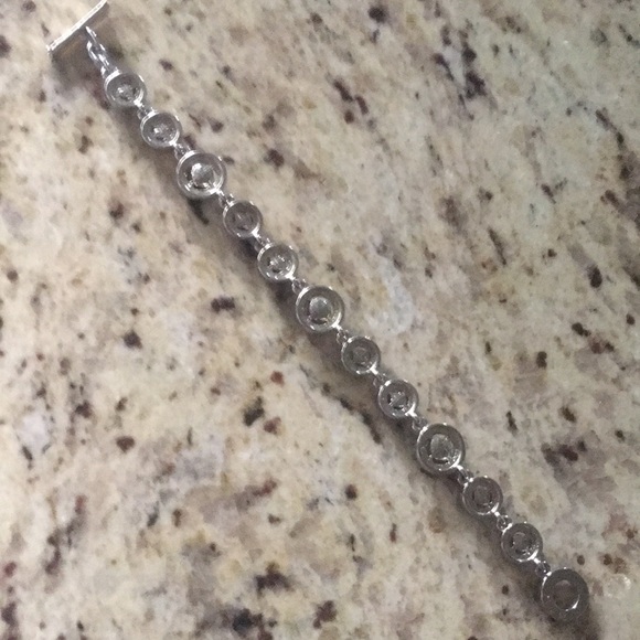 M4M Silver tone Toggle Bracelet w/ colored stones - Picture 5 of 6